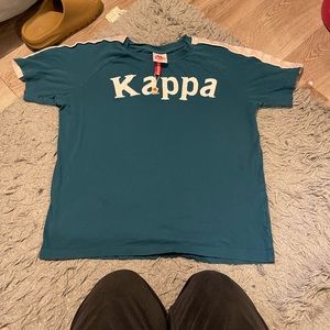 Nice blue kappa shirt red design on sleeves